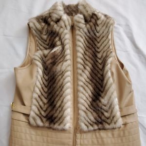 Pleather/Fur Guess vest, size M